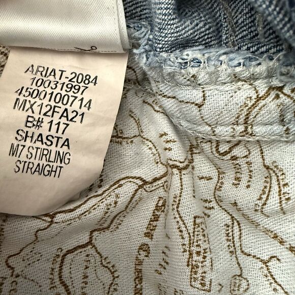 Ariat M7 Slim Fit Straight Leg Jeans 31/34 Light Wash Denim Western Work - Picture 12 of 12